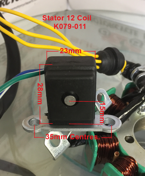 Stator/Magneto, K079-011, 12 Coil, with pulse Coil. image 2