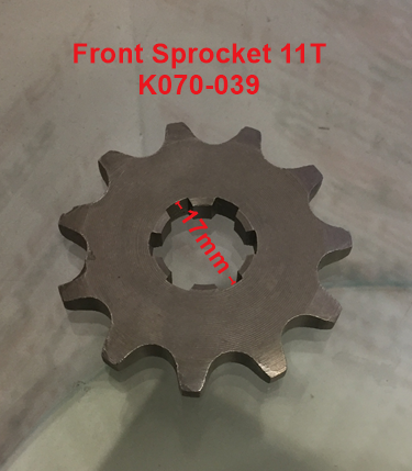 Front Sprocket, K070-039 11Tooth, 420 Pitch for a 17mm shaft. image 0