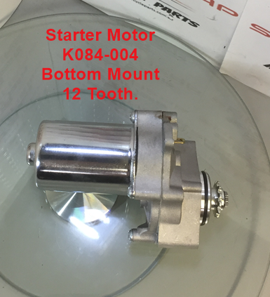 Starter Motor, K084-004, Bottom Mount, 12 Tooth, ATV, Dirt Bike, Scooters. image 1