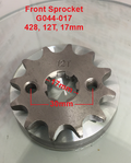 Front Sprocket, G044-017, 428, 12 Tooth, 17mm, requires retainer. image 0