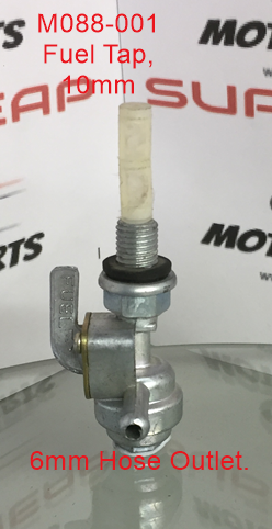 Fuel Tap, M088-001, 10mm Right hand thread with Lock nut. image 1