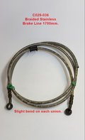 Stainless Braided Brake Line, C029-036, 1700mm Eye to Eye. image 0