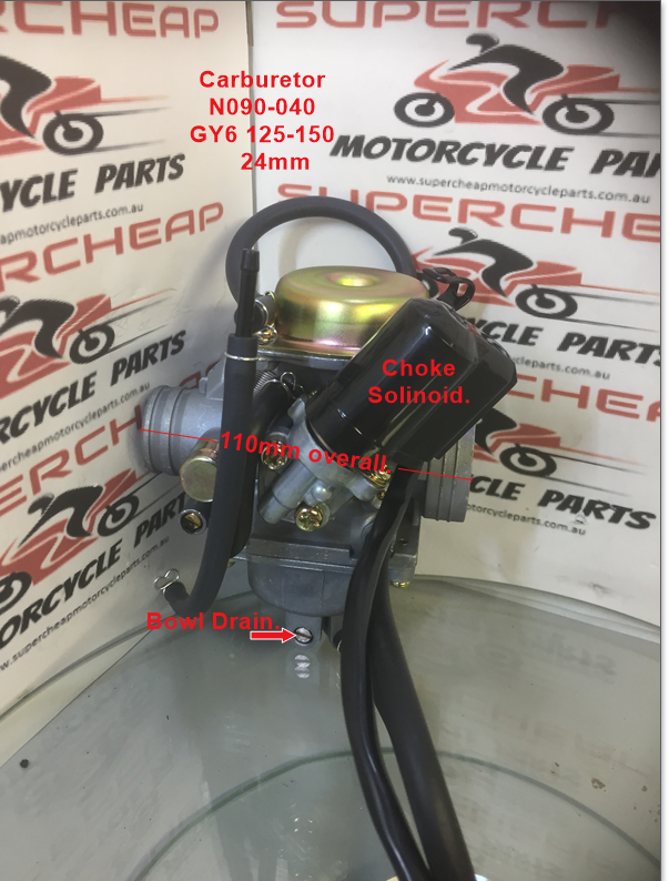 Carburetor, N090-040, 24mm, GY6 125 to 150cc, Kazuma, Atvs, Buggies. image 1