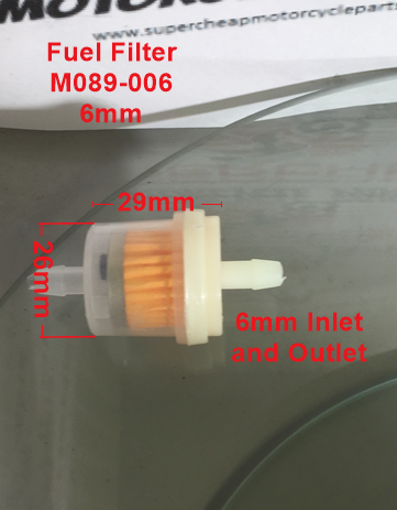 Fuel Filter M089-006, 6mm. Universal. image 1