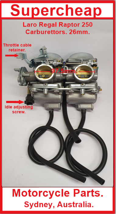Laro Regal Raptor Hunter Spyder 250 carburettors, 26mm, Honda CA250 Rebel. image 0