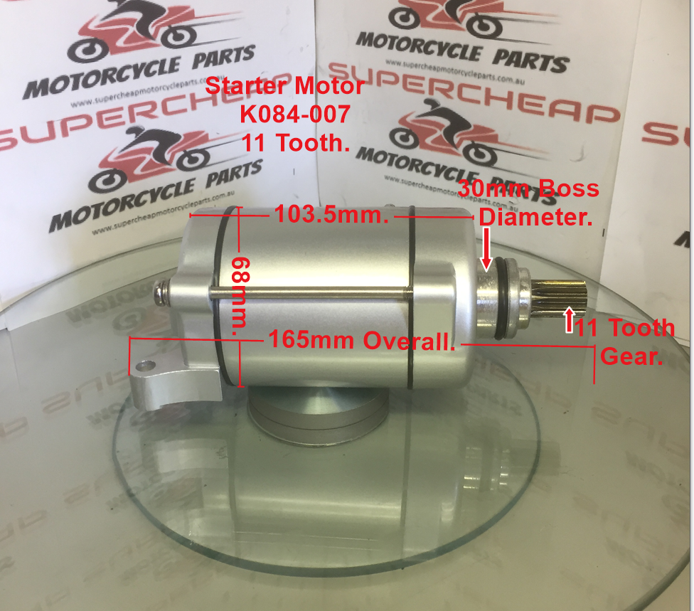 Starter Motor, K084-007, 11 Tooth, CG 200/250 Air cooled motors. ATVs, Pit Bikes image 0