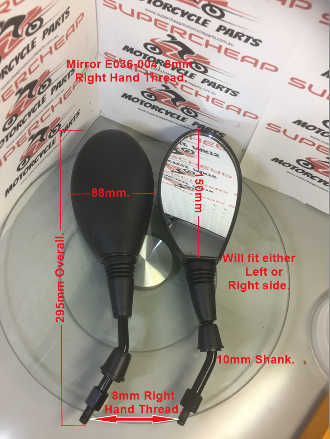 Mirrors, E036-004, 8mm Right Hand Thread, Universal. image 0