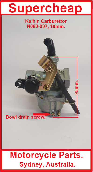 Keihin Carburetor, N090-007, 19mm with R/H cable choke. image 2