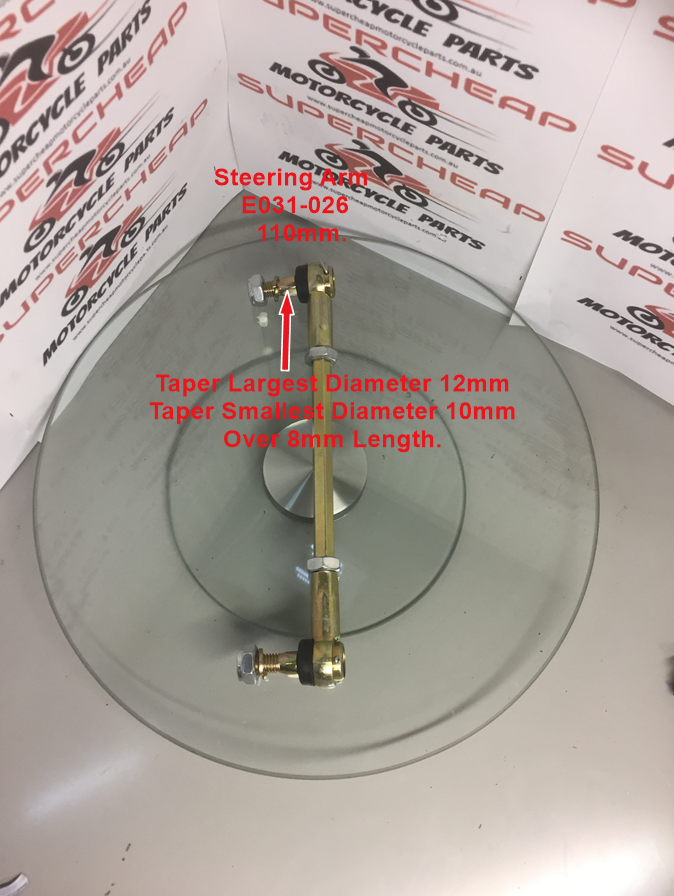 Steering Arm, E031-026, ATVs, Buggies, UTVs,110mm, L and RH Thread. image 1