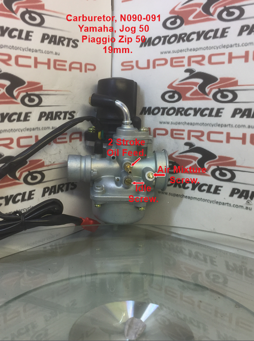 Carburetor, N090-091, 19mm, Yamaha Jog 50, Piaggio Zip 50, Scooters and ATVs. image 0