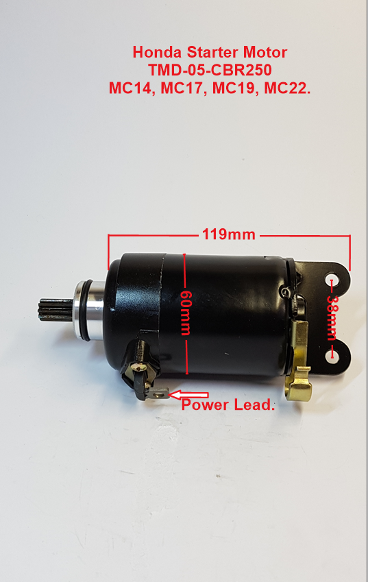 Honda CBR 250 Starter Motor, MC14, MC17, MC19, MC22 image 0