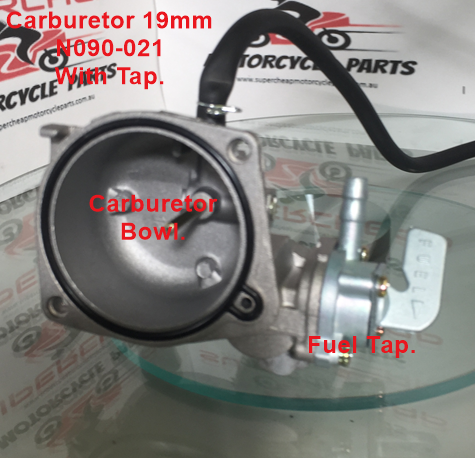 Carburetor N090-021, 19mm, With Tap. Dirt Bikes, Quads, Buggies. image 2