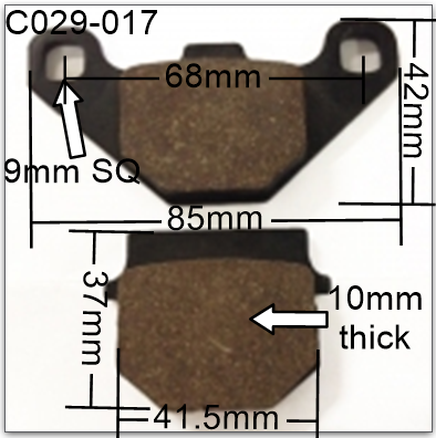 Brake Pads  C029-017, Suzuki, Kawasaki, Pit bikes, Chinese ATVs. image 0