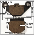 Brake Pads  C029-017, Suzuki, Kawasaki, Pit bikes, Chinese ATVs. image 0