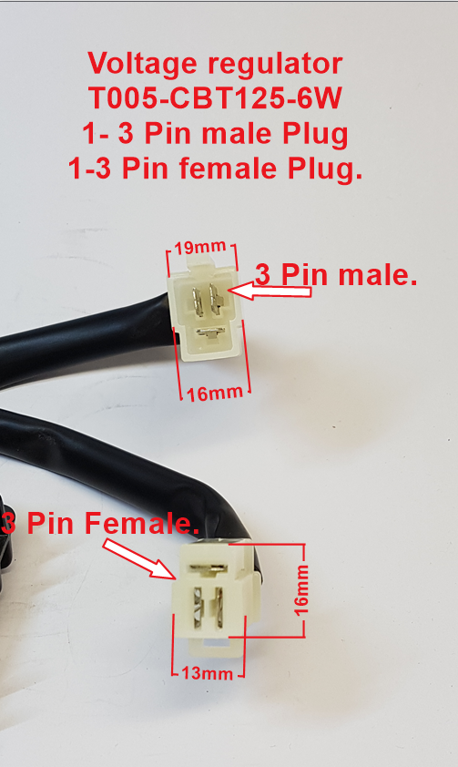 Voltage Regulator,  T005-CBT125-6W. 6 wire suits Honda ATV's, Road Bikes. image 2