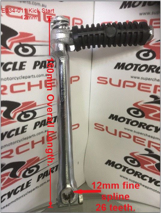 Kick Starter E034-011, 12mm Spline, slight offset Shaft. image 0