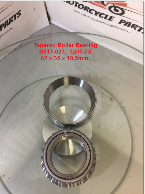 Tapered Roller Bearing, B017-023, 62x35mm Steering Head, various uses. image 1