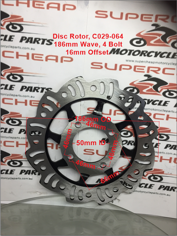 Disc Brake Rotor, C029-064, 186mm,  Pit Bikes, Pocket Bikes, Electric Scooters. image 0