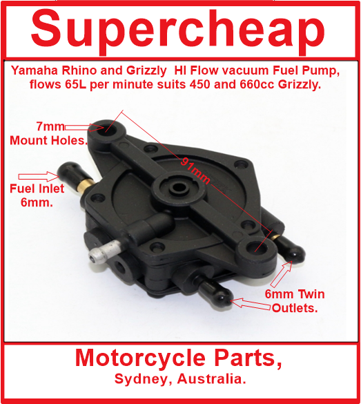 Yamaha Rhino and Grizzly Hi Flow vacuum fuel pump. image 0