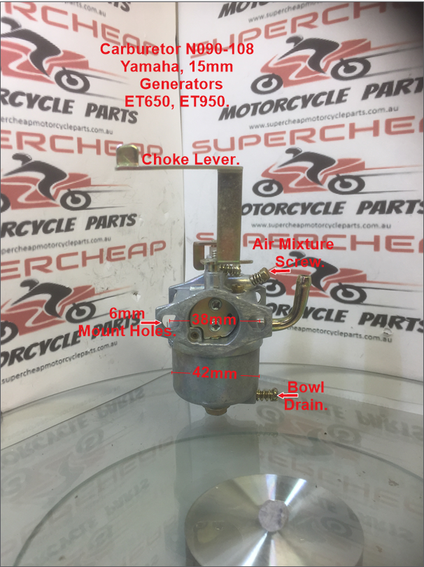 Carburetor, N090-108, 15mm, Yamaha Generator, ET650 and ET950. image 3