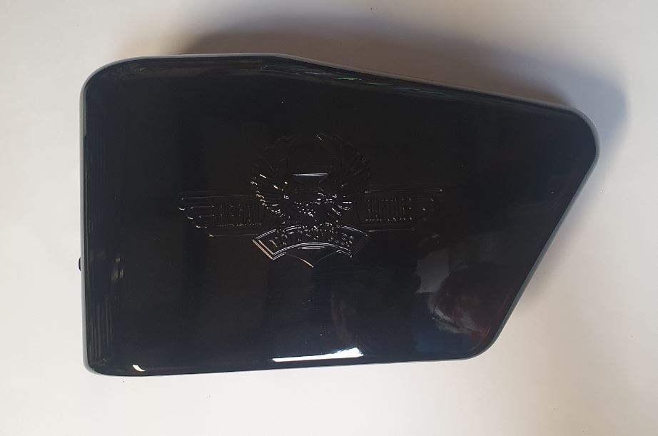 Laro Regal Raptor black embossed side covers, 1 PAIR. image 1