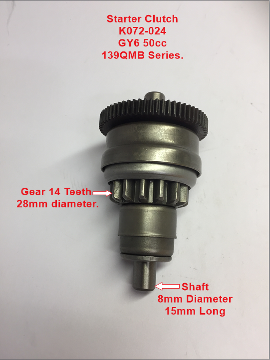 Starter Clutch, K072-024, GY6 50cc, 139QMB series engines image 0