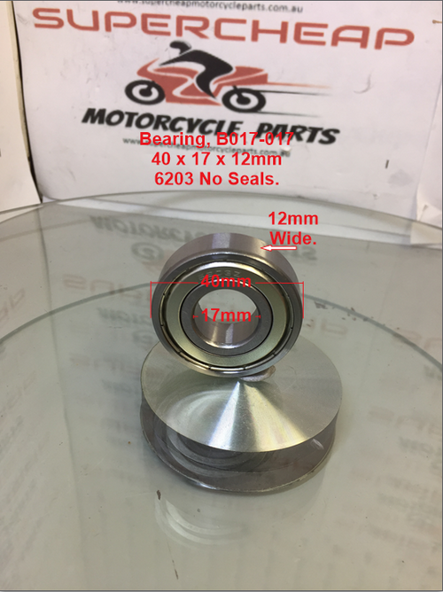 Bearing, B017-017, 6203ZZ, 40mm x 17mm x 12mm, Twin Shields. image 0