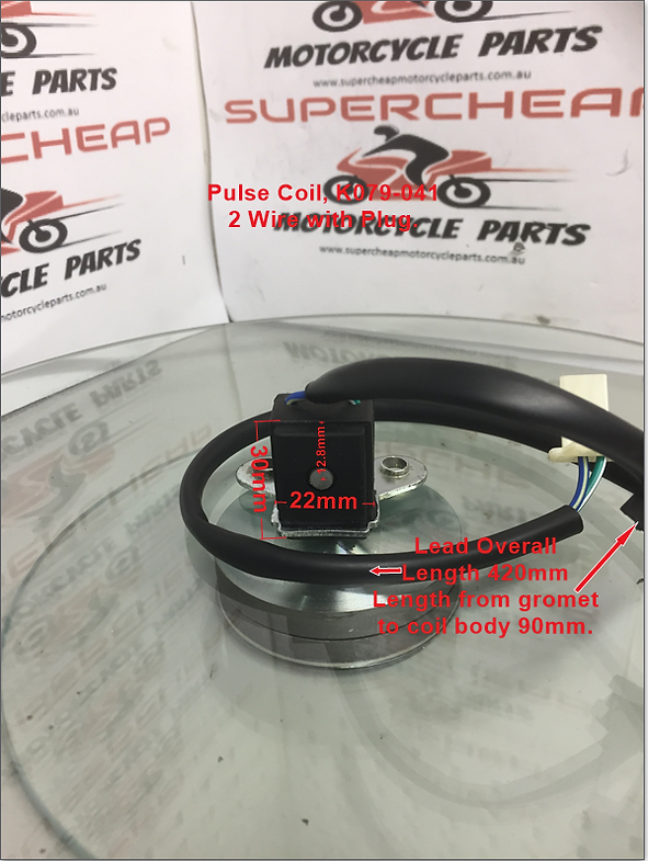 Pulse Coil, K079-041, 2 Wire Plug 130 Ohms resistance. CH250, GY6 motors.