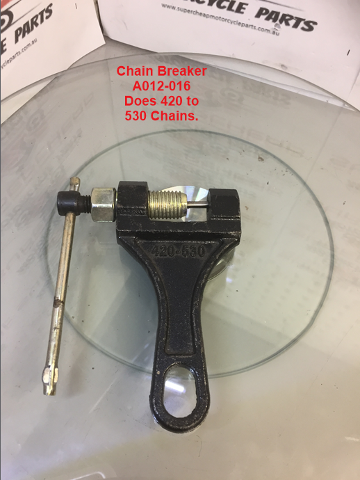 Chain breaker, A012-016, Does from 420 to 530 pitched chains.