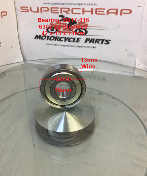 Bearing, B017-016, 6302 ZZ, 42mm x 15mm x 13mm, Twin Shields. image 0