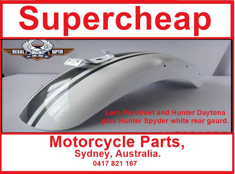 Laro Prostreet, Hunter Daytona, Hunter Spyder white rear mud gaurd. image 1