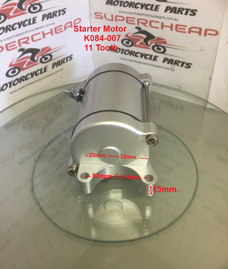 Starter Motor, K084-007, 11 Tooth, CG 200/250 Air cooled motors. ATVs, Pit Bikes image 2