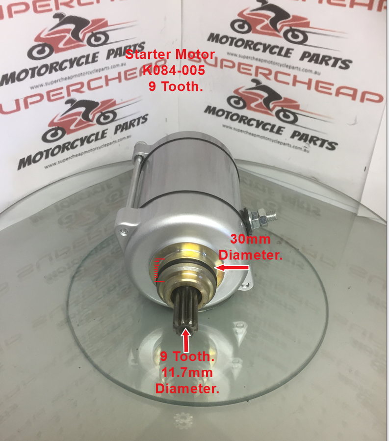 Starter Motor, K084-005, 9 Tooth, ATVs, UTVs, Dirt Bikes, Pit Bikes. image 2