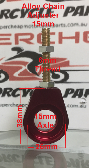 Alloy Chain Adjuster, G044-046 to suit 15mm axle. Price per pair. image 0
