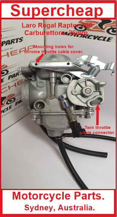 Laro Regal Raptor Hunter Spyder 250 carburettors, 26mm, Honda CA250 Rebel. image 4