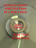 Exhaust Gasket, L087-014, 38 x 25.8 x 5mm,  Fibre, Universal. image 0