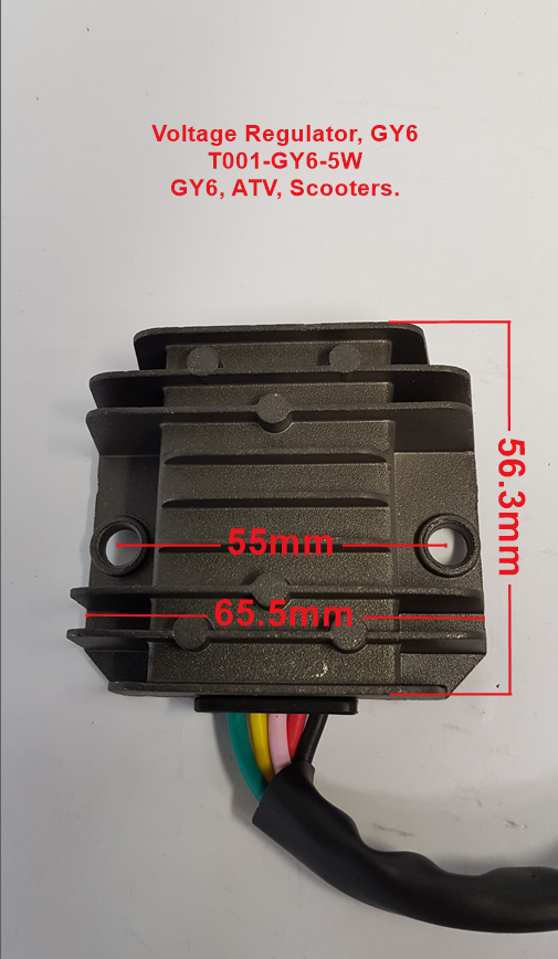 Voltage Regulator,  T001-GY6-5W. 5 wire suits most GY6 powered units image 0