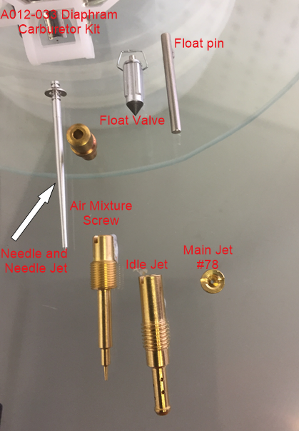 Kit, A012-032, Carburetor Repair, Vacuum 18mm Throttle Slide. image 3