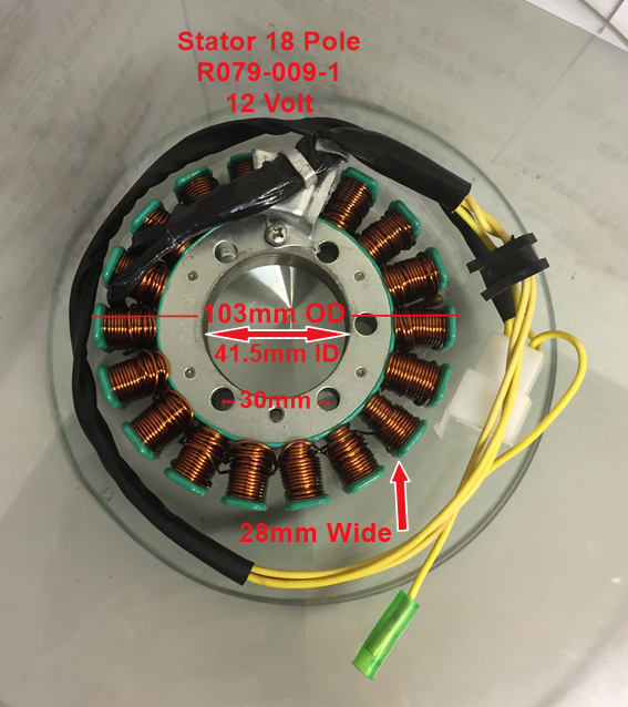 Stator/Magneto K079-009-01, 18 Pole, 12 Volt. image 0