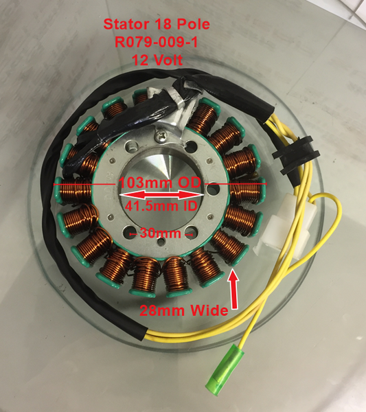 Stator/Magneto K079-009-01, 18 Pole, 12 Volt. image 0