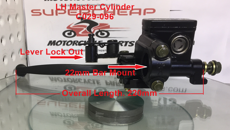 Left Hand Master Cylinder, C029-096, ATVs, Scooters, with lock out. image 0