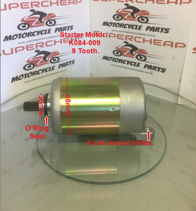 Starter Motor, K084-009, 9-Tooth, CF 250, Honda, Suzuki, Kawasaki, Yamaha. image 2