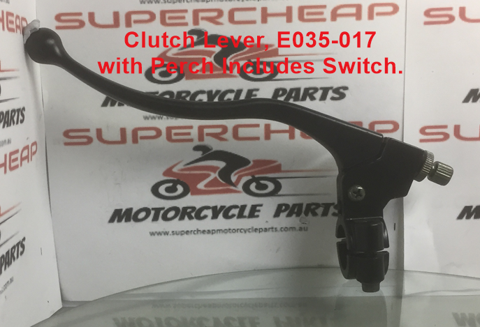 Clutch Lever, E035-017 with Perch and cut out Switch. Alloy body. image 1