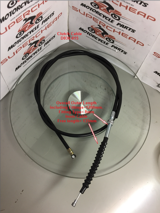 Clutch Cable, D030-015, 1200mm, Dirt Bikes, Road Bikes, Buggies and Go Karts. image 0