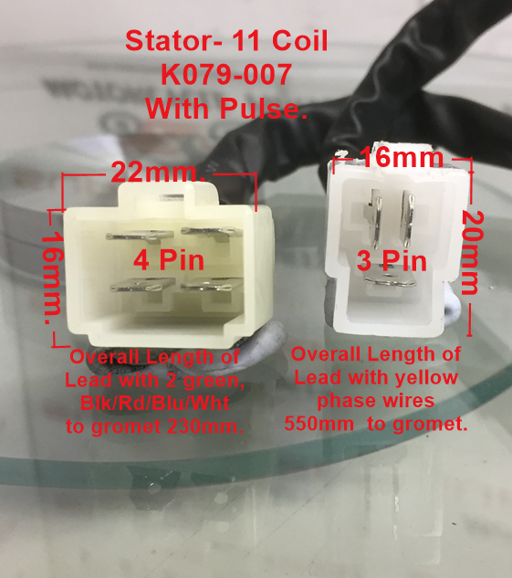 Stator/Magneto, K079-007, 11 Coil, 150 to 250cc, Loncin, Lifan, CG Engines. image 2