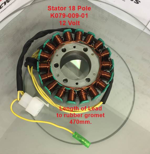 Stator/Magneto K079-009-01, 18 Pole, 12 Volt. image 1