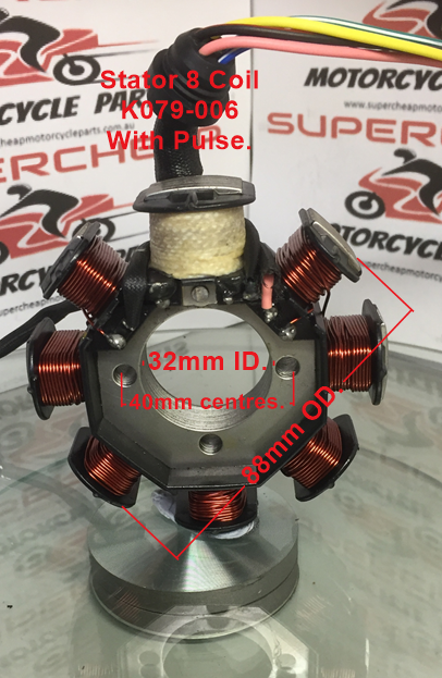 Stator/Magneto, K079-006, 8 Coil, suits 125 to 250, ATVs, Scooters, Dirt Bikes. image 0