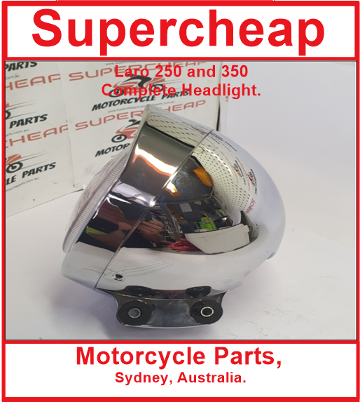 Laro Regal 250 and 350 complete Headlight. Chrome. Hunter and Honda CA250 Rebel. image 1