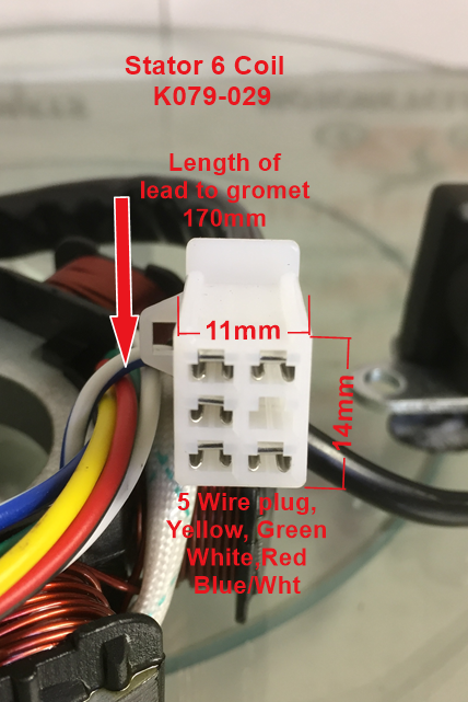 Stator/Magneto, K079-029, 6 Coil, GY6 50 to 150cc, Dirt Bike, Scooter. image 1