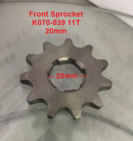 Front Sprocket, K070-039-1, 420, 11 Tooth,  To suit 20mm shaft. image 0